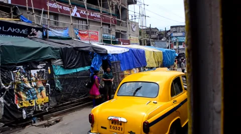Kolkata - view from a moving tram Stock-Footage 35627441