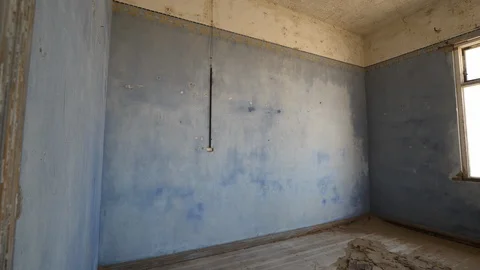Kolmanskop abandoned house interior, Namibia, Africa in 4K Stock Footage 91312993