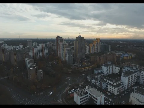 Köln Chorweiler while sun slowly setting Stock Footage 77064638