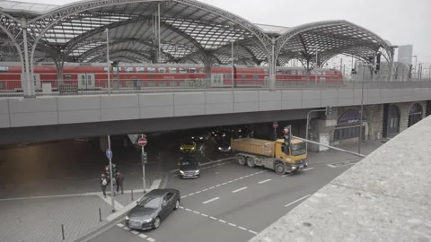 Köln Hbf Train-station with underpass Stock Footage 132989567