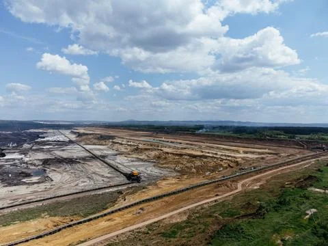 Kolubara pit on coal mining by the open way. Lazarevac, Serbia Foto stock