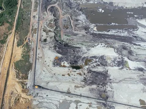 Kolubara pit on coal mining by the open way. Lazarevac, Serbia Stock Photos