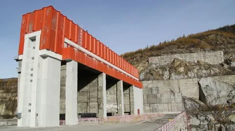 Kolyma hydroelectric Stock Footage 12439641