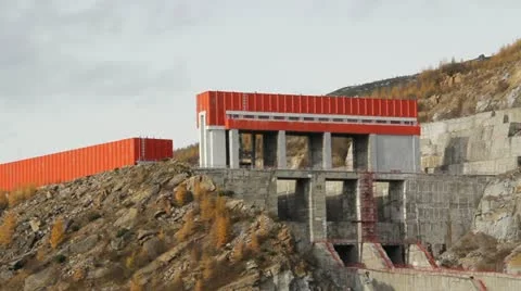 Kolyma hydroelectric Stock Footage 12439692