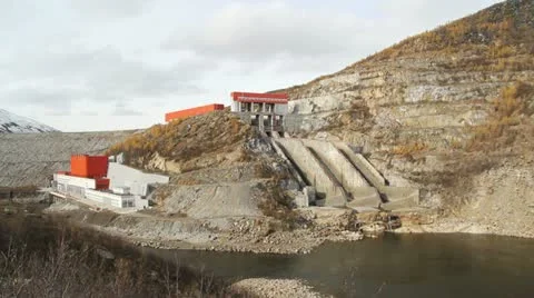 Kolyma hydroelectric Stock Footage 12439695
