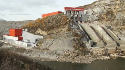 Kolyma hydroelectric Stock Footage 12439720