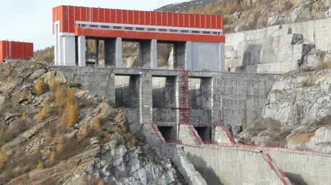 Kolyma hydroelectric Stock Footage 12439723