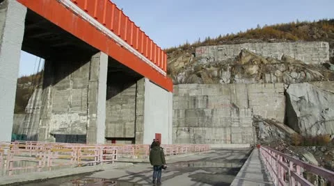 Kolyma hydroelectric Stock Footage 12439898