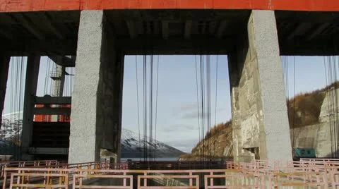 Kolyma hydroelectric Stock Footage 12439946