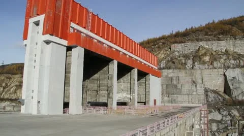 Kolyma hydroelectric Stock Footage 12439990
