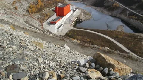 Kolyma hydroelectric Stock Footage 12440132