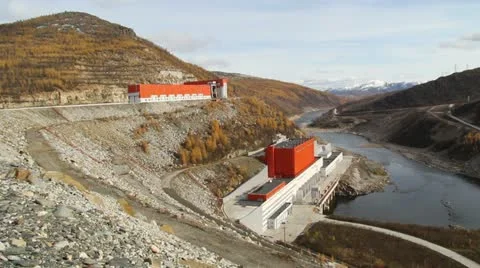 Kolyma hydroelectric Stock Footage 12440136