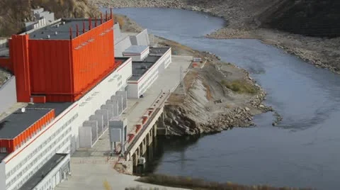 Kolyma hydroelectric Stock Footage 12440145