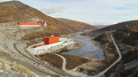 Kolyma hydroelectric Stock Footage 12440160