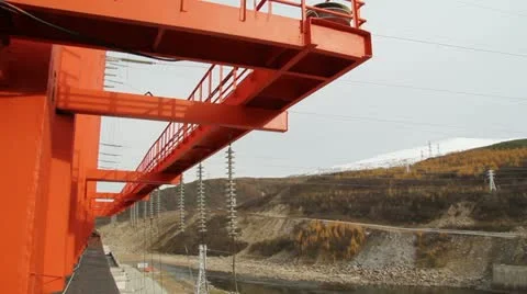 Kolyma hydroelectric Stock Footage 12440174