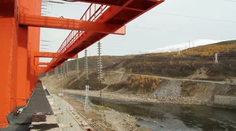 Kolyma hydroelectric Stock Footage 12440176