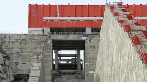 Kolyma hydroelectric Stock Footage 12440197