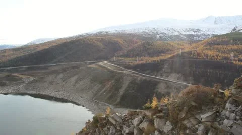 Kolyma hydroelectric Stock Footage 12440223