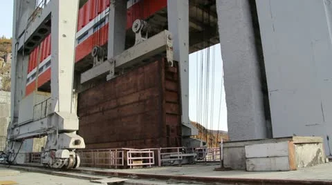 Kolyma hydroelectric Stock Footage 12440281