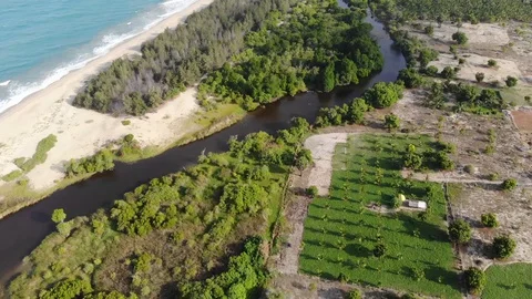 Komari Drone 360 view of the land below Stock Footage 128656168
