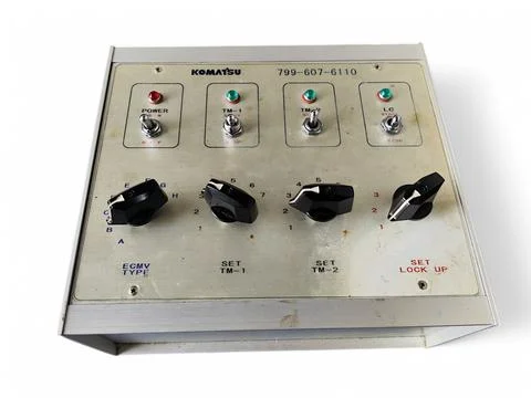 Komatsu Transmission Control box module Stock Photos