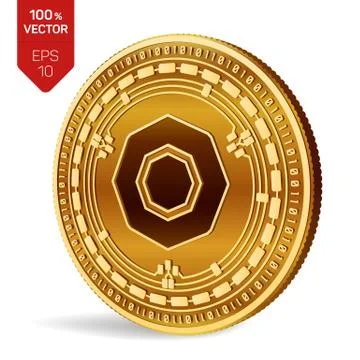 Komodo. 3D isometric Physical coin. Digital currency. Cryptocurrency. Golden  Stock Illustration