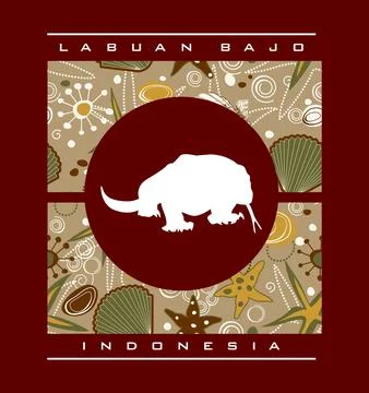 Komodo dragon with beach sand background Stock Illustration