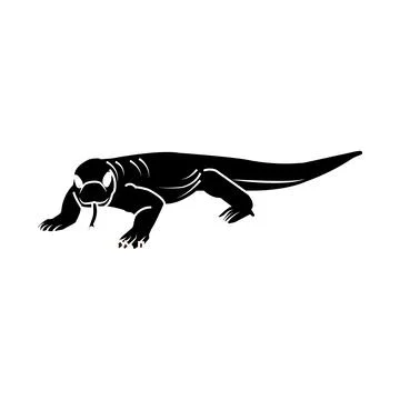 Komodo dragon icon, Illustrazione stock
