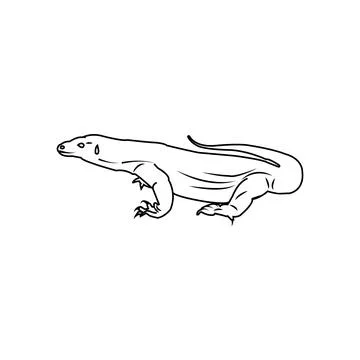 Komodo dragon icon, Stock Illustration