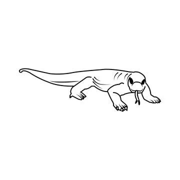 Komodo dragon icon, Illustrazione stock