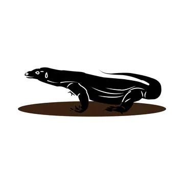 Komodo dragon icon, Stock Illustration