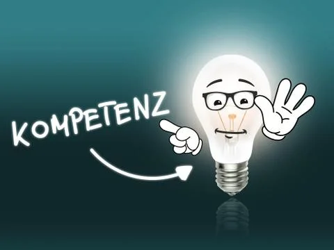 Kompetenz bulb lamp energy light turquoise Illustrazione stock