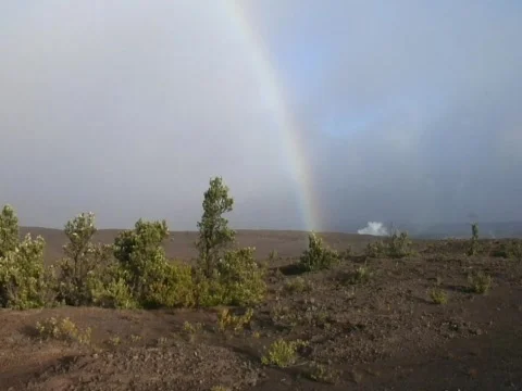 KonaRainbowOverLava Stock Footage 284337