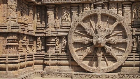 Konark Sun Temple Pan Shot 库存影片 101077087