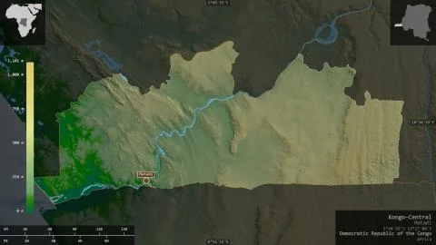 Kongo-Central, Democratic Republic of the Congo - composition. Physical 스톡 일러스트