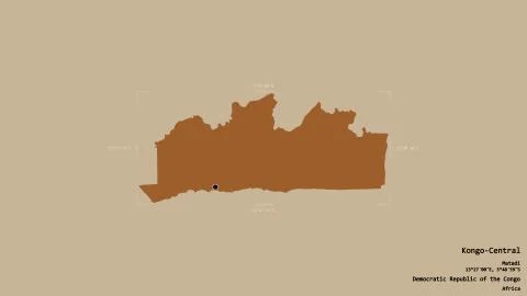 Kongo-Central - Democratic Republic of the Congo. Bounding box. Pattern Stock Illustration