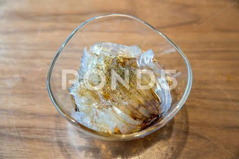 Konjac jelly, pudding with seaweed, japanese dessert Stock Photos