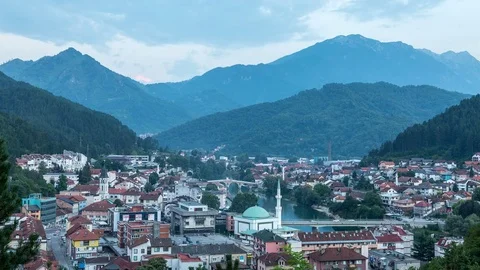 Konjic day to night timelapse Stock Footage 69851766