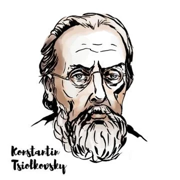 Konstantin Tsiolkovsky Stock Illustration