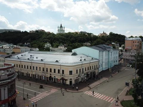 Kontraktova square, Kyiv, Aerial photo Stock Photos