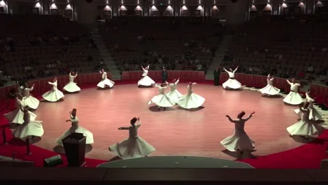 Konya, Turkey. August 18, 2018. Dervishes at Mevlana Culture Center Stock Footage 132191676