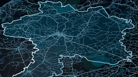 Konya Turkey Glowing Digital Map Animation 4K Vídeo Stock 339799472