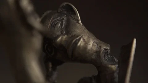 Konyak Head Hunter - Close up of Warefare Sculpture  Stock Footage 73527629