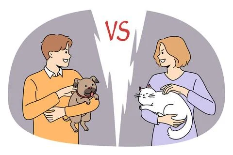 Konzept der Katzen- oder Hundeliebe Cat or dog love concept. Young smiling... Foto stock