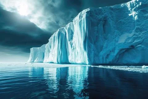 Konzept des Tages der globalen Erwärmung mit schmelzenden Eisbergen, gener.. Stock Photos