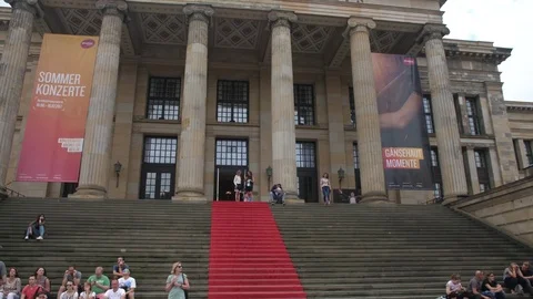 Konzerthaus Berlin with tourists Stock-Footage 77830186
