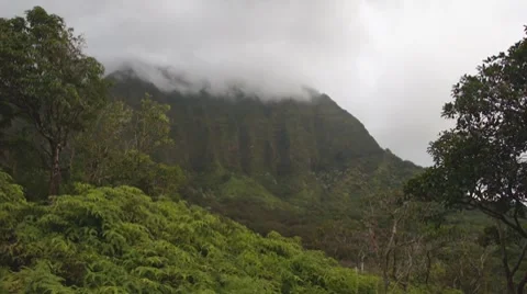Koolau misty mountains time lapse 2 Stock Footage 8367105