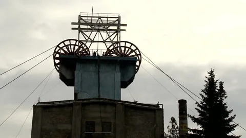 Koper coal mine. The surface of the coal mine. Raising the Miners Video stock 102316913