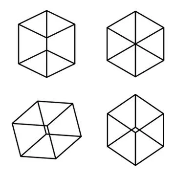 Kopfermann cubes optical illusion Stock Illustration