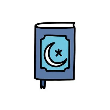 Koran book doodle icon, vector color illustration Stock Illustration